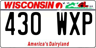 WI license plate 430WXP