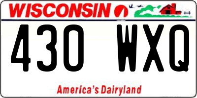 WI license plate 430WXQ