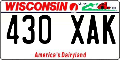 WI license plate 430XAK