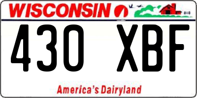 WI license plate 430XBF
