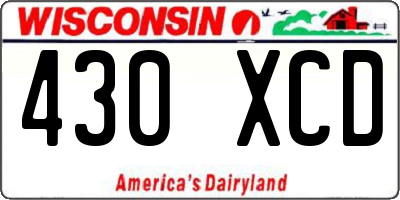 WI license plate 430XCD