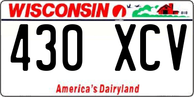 WI license plate 430XCV