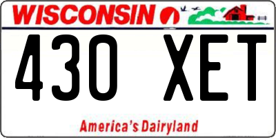 WI license plate 430XET