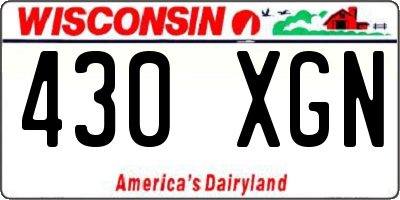 WI license plate 430XGN