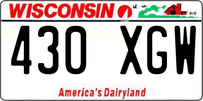 WI license plate 430XGW