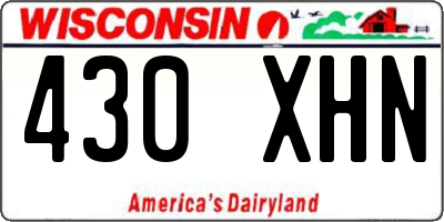 WI license plate 430XHN