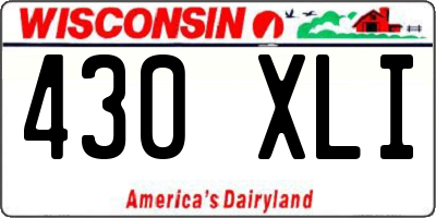 WI license plate 430XLI