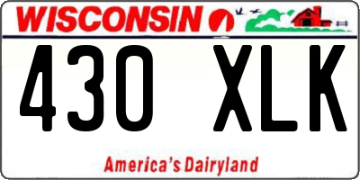 WI license plate 430XLK