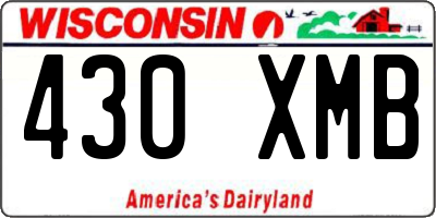 WI license plate 430XMB