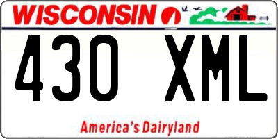 WI license plate 430XML