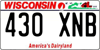 WI license plate 430XNB
