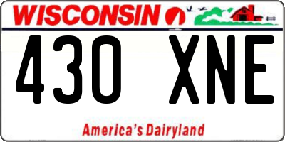 WI license plate 430XNE