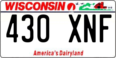 WI license plate 430XNF
