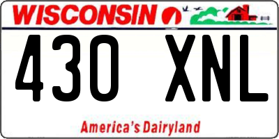 WI license plate 430XNL