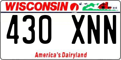 WI license plate 430XNN