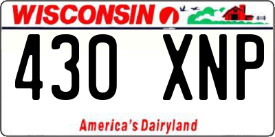 WI license plate 430XNP