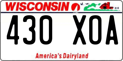 WI license plate 430XOA