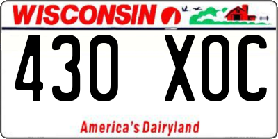 WI license plate 430XOC