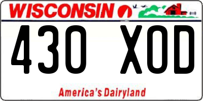 WI license plate 430XOD