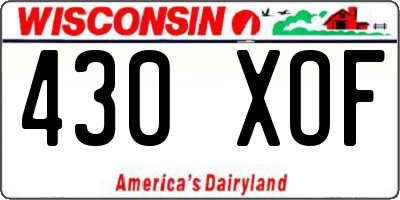 WI license plate 430XOF