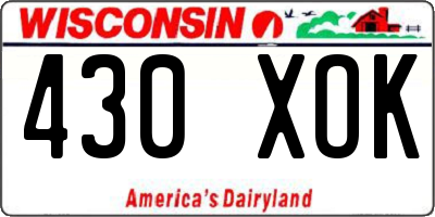 WI license plate 430XOK