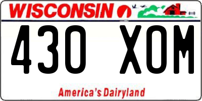 WI license plate 430XOM