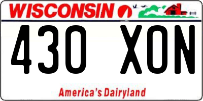 WI license plate 430XON