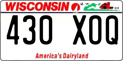 WI license plate 430XOQ