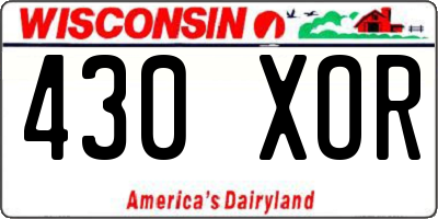 WI license plate 430XOR