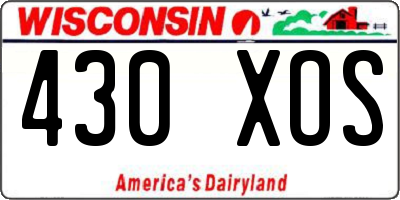 WI license plate 430XOS