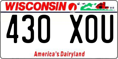 WI license plate 430XOU