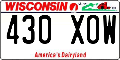 WI license plate 430XOW
