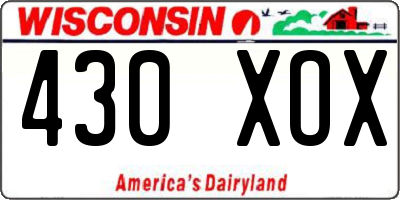 WI license plate 430XOX