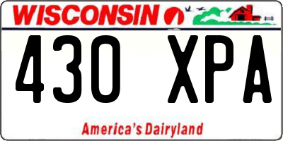 WI license plate 430XPA
