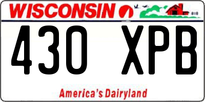 WI license plate 430XPB