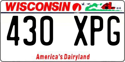 WI license plate 430XPG