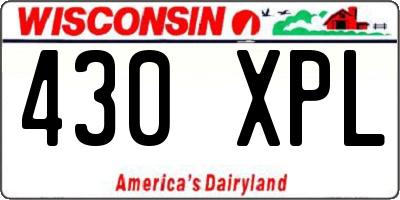 WI license plate 430XPL