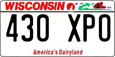 WI license plate 430XPO