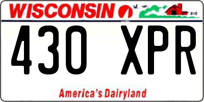 WI license plate 430XPR
