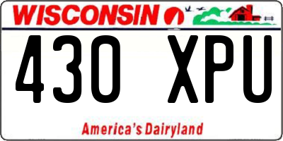 WI license plate 430XPU