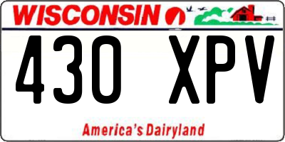 WI license plate 430XPV