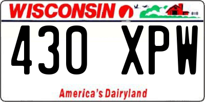 WI license plate 430XPW