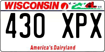 WI license plate 430XPX