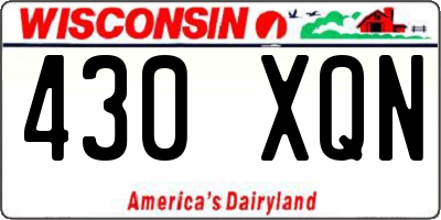 WI license plate 430XQN