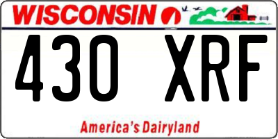 WI license plate 430XRF