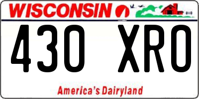 WI license plate 430XRO