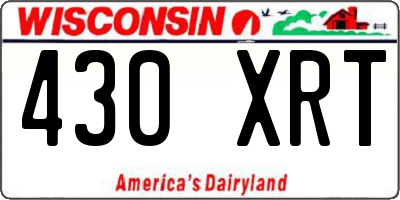 WI license plate 430XRT