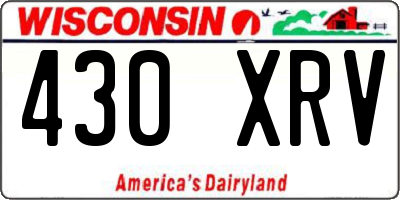 WI license plate 430XRV