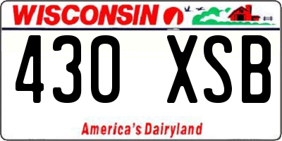 WI license plate 430XSB