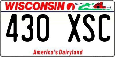 WI license plate 430XSC
